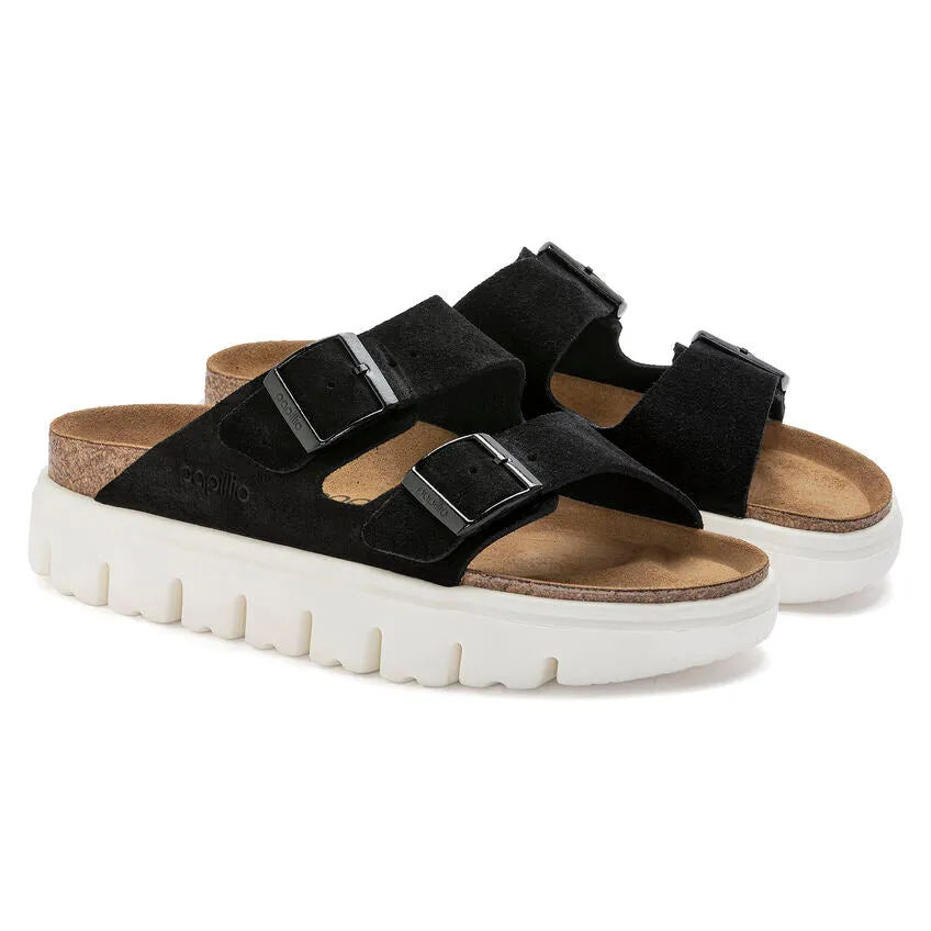 Birkenstock Women's Arizona Chunky Suede Leather (Black - Narrow Fit)