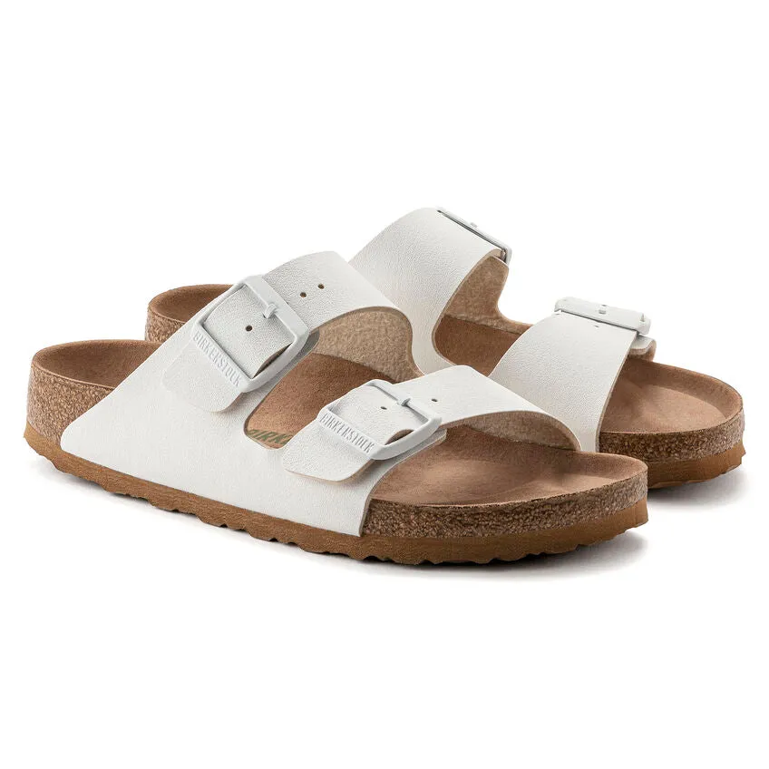 BIRKENSTOCK Women's Arizona Vegan Birkibuc (White - Narrow Fit)