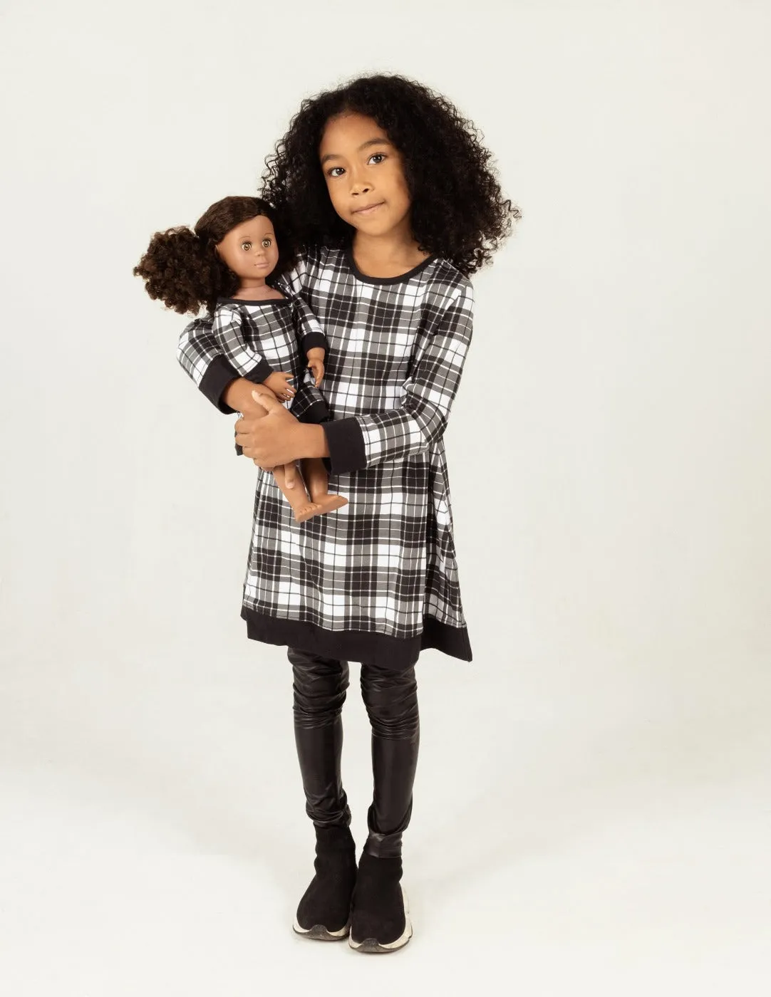 Black & White Plaid Matching Family Pajama Set