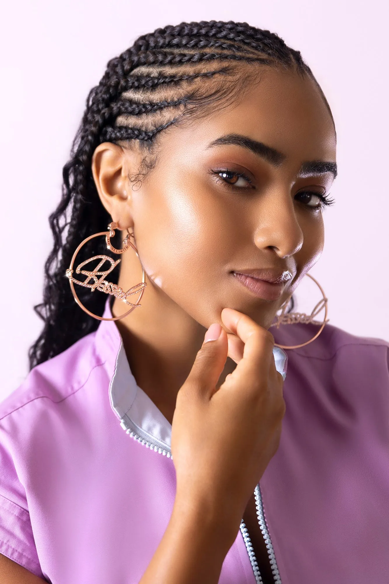 Blessed Nameplate Round Hoops