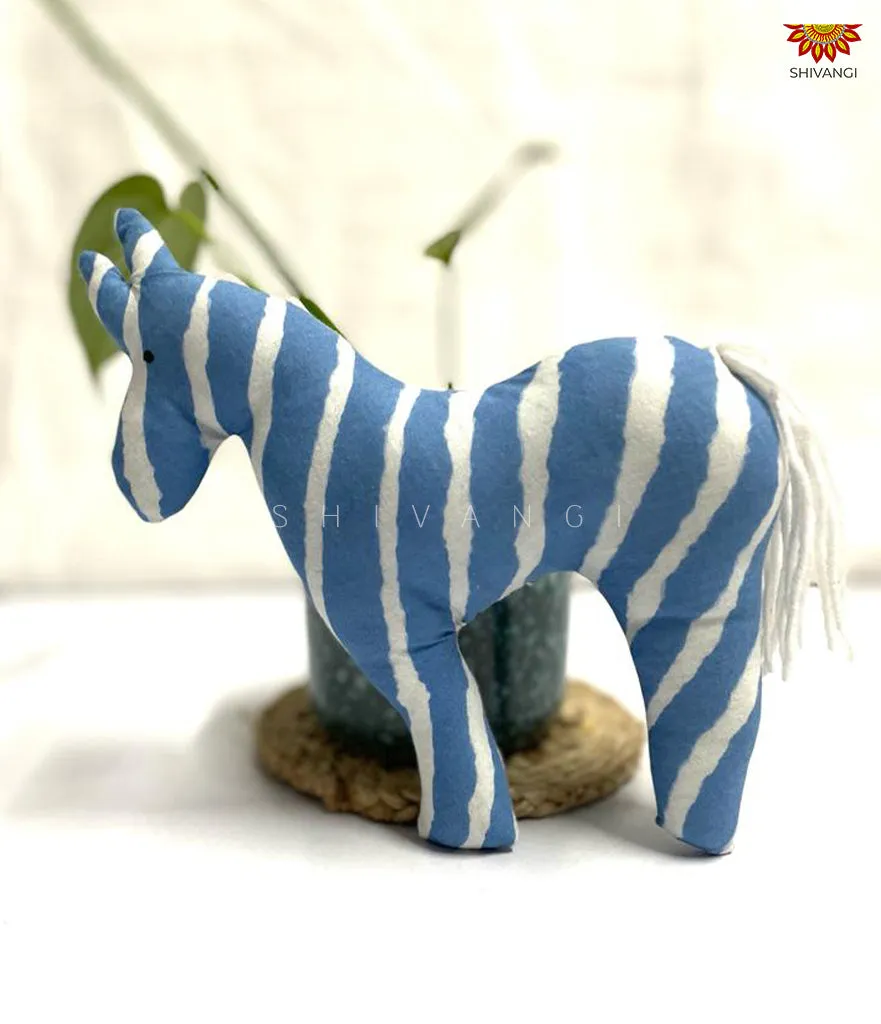 Blue Line Handcrafted Cotton Fabric Doll and Horse Toys !!!