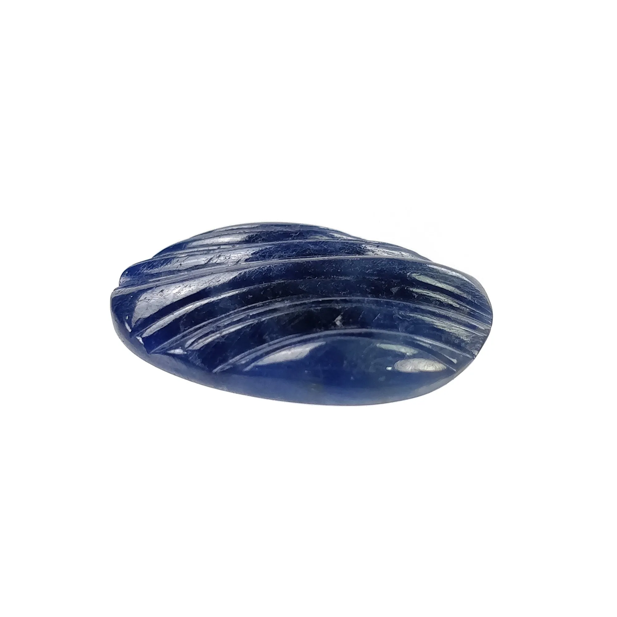 BLUE SAPPHIRE Gemstone Carving : 25.90cts Natural Untreated Unheated Sapphire Hand Carved Oval Shape 26*19.5mm