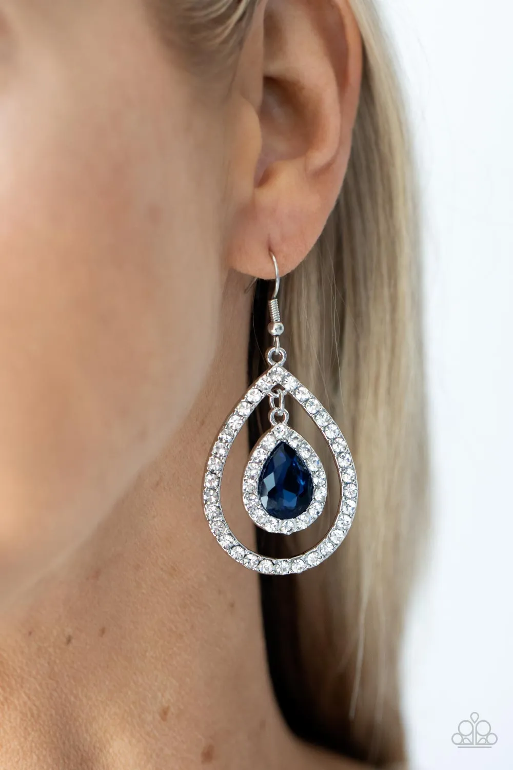 Blushing Bride - Blue Paparazzi Earrings