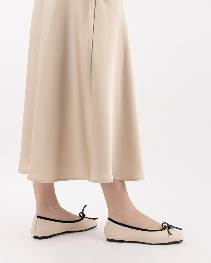 Bow Square Toe Soft Sole Flats