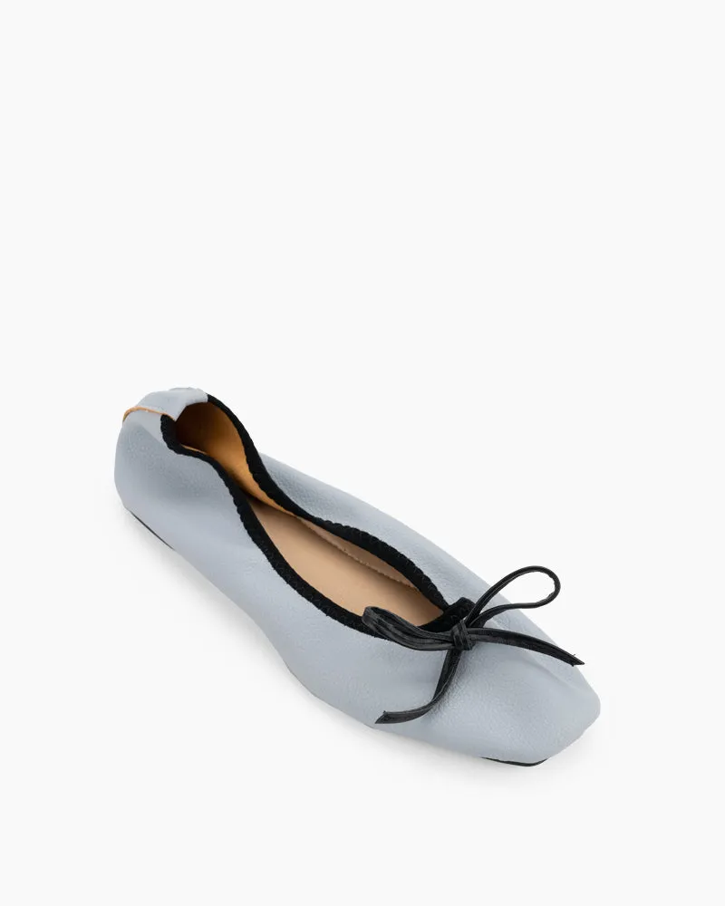 Bow Square Toe Soft Sole Flats