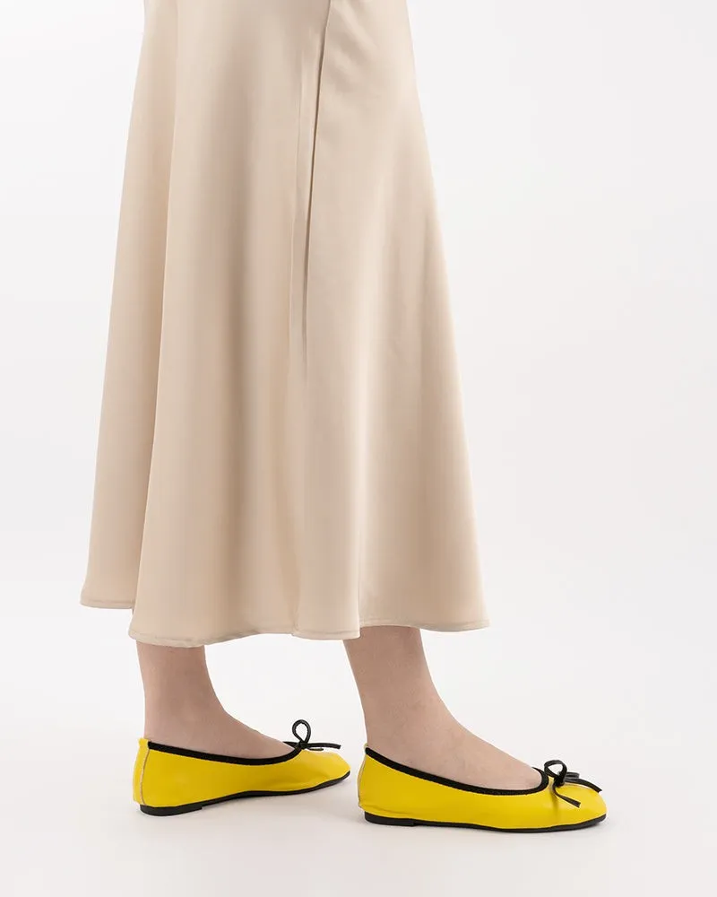 Bow Square Toe Soft Sole Flats