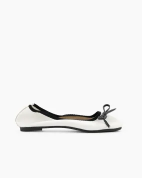 Bow Square Toe Soft Sole Flats