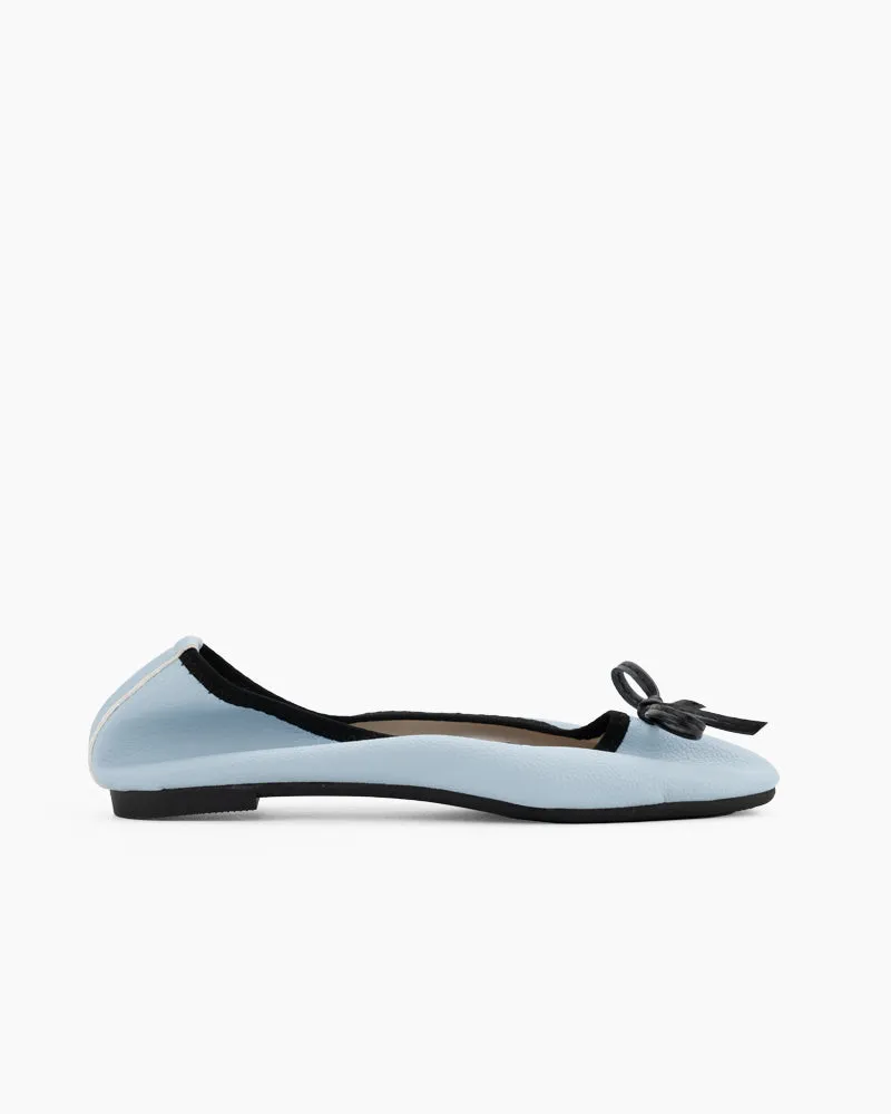 Bow Square Toe Soft Sole Flats