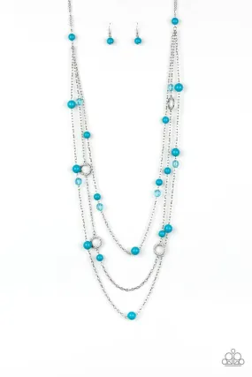 Brilliant Bliss Blue and Silver Necklace - Paparazzi Accessories