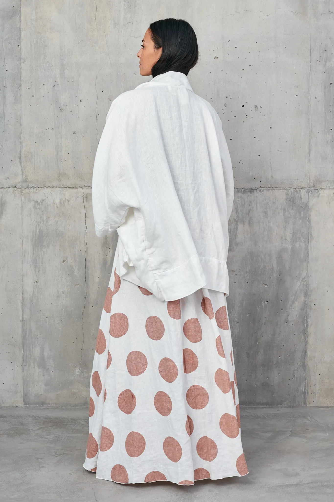 BUNGA  [flower] -  long skirt 100% linen