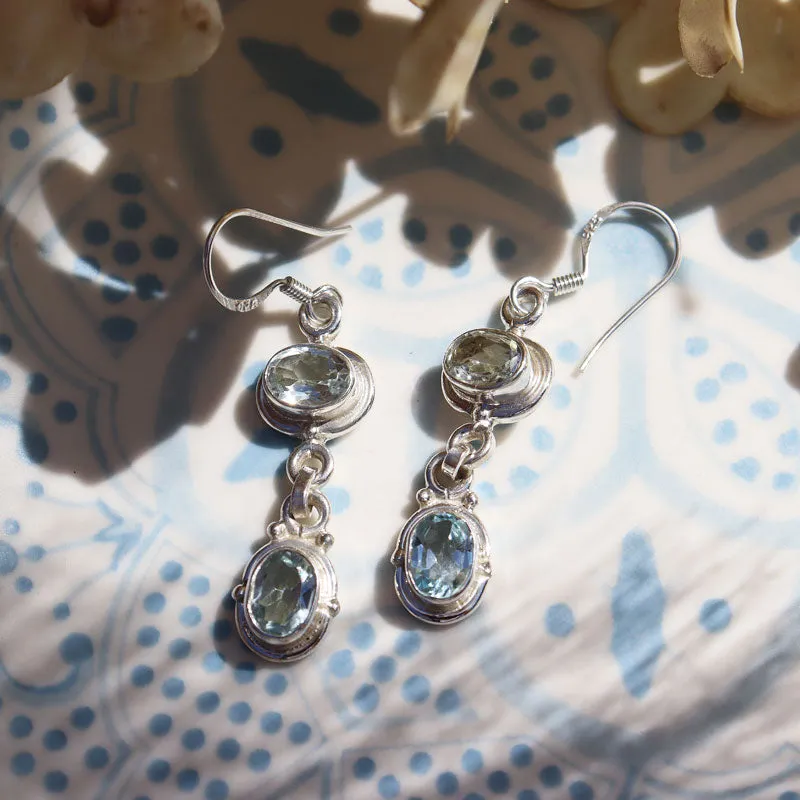 Charvi Blue Topaz Silver Earrings