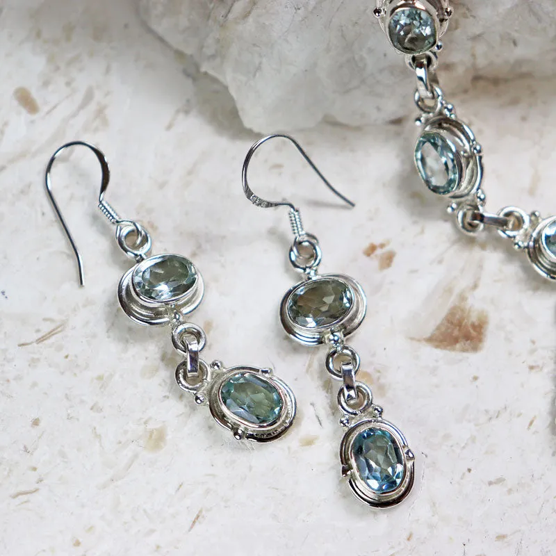 Charvi Blue Topaz Silver Earrings