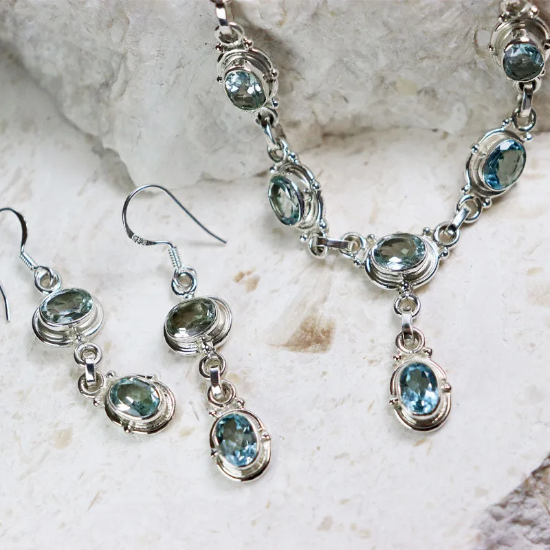 Charvi Blue Topaz Silver Earrings