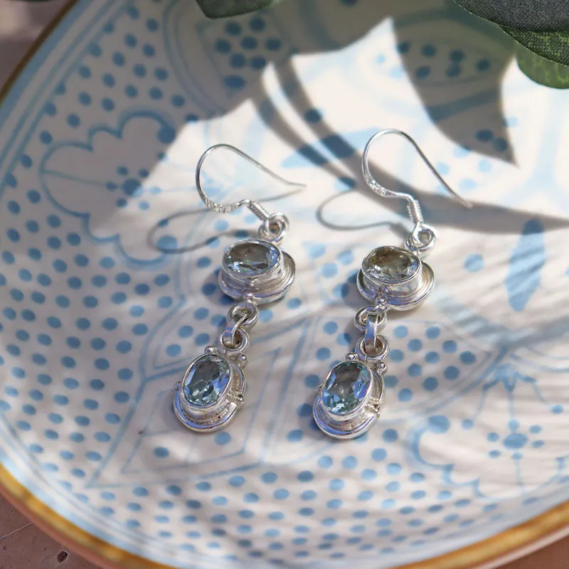 Charvi Blue Topaz Silver Earrings