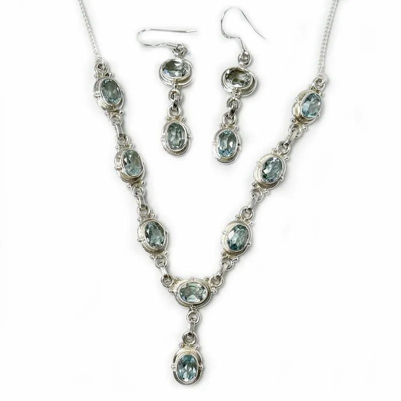 Charvi Blue Topaz Silver Earrings