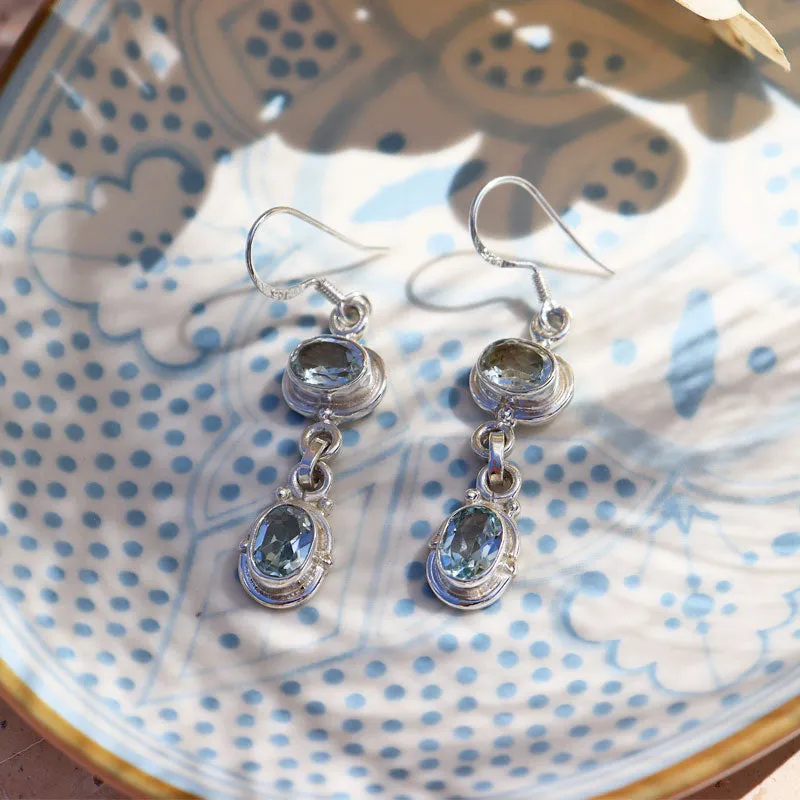 Charvi Blue Topaz Silver Earrings