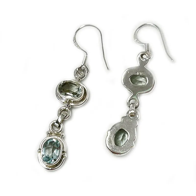 Charvi Blue Topaz Silver Earrings