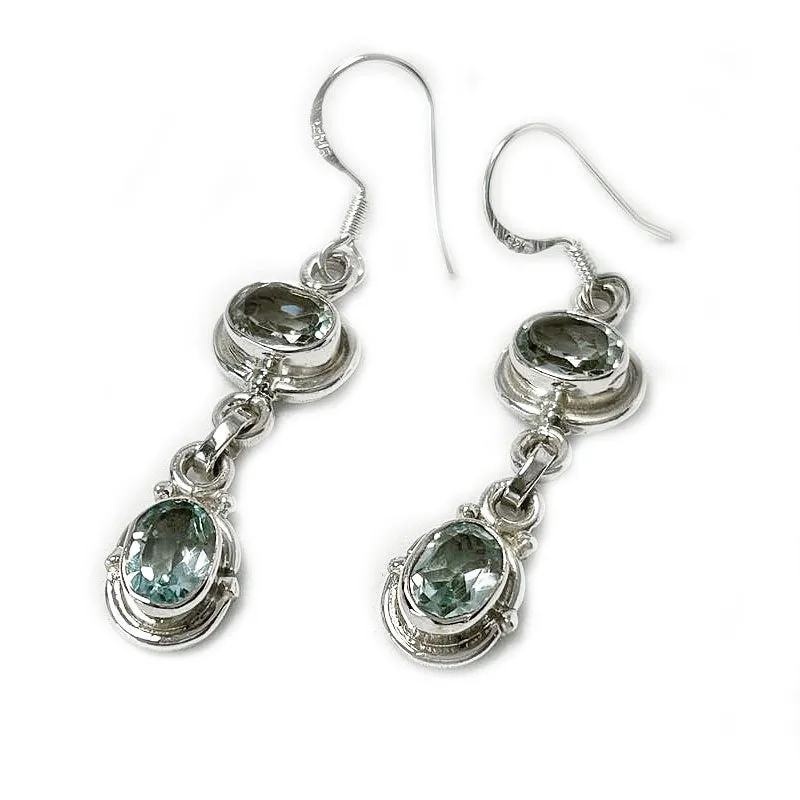 Charvi Blue Topaz Silver Earrings