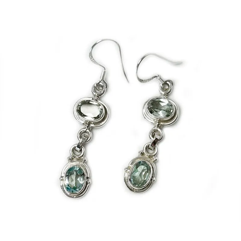 Charvi Blue Topaz Silver Earrings