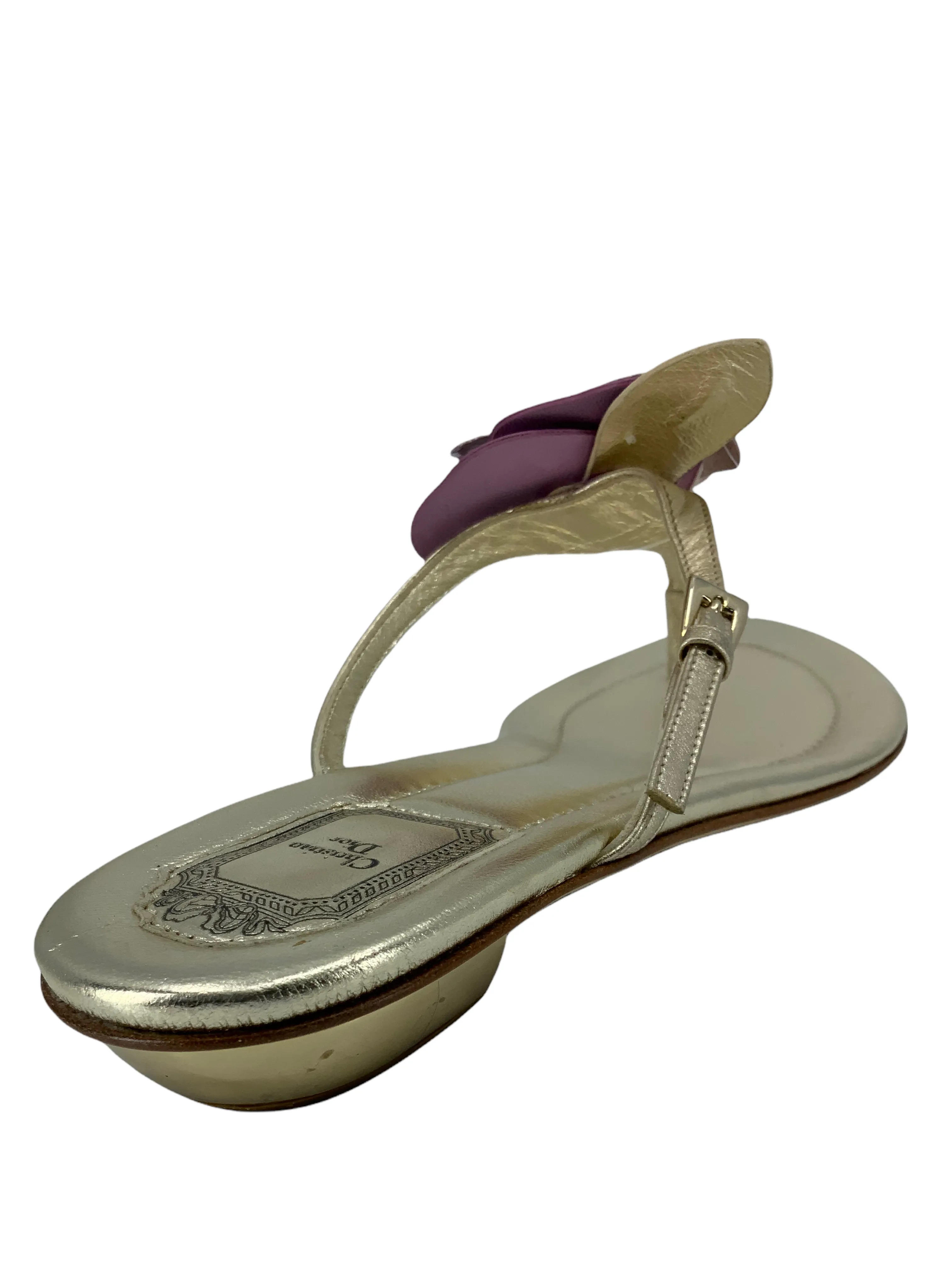 Christian Dior Pensee Flower Thong Sandals Size 10.5