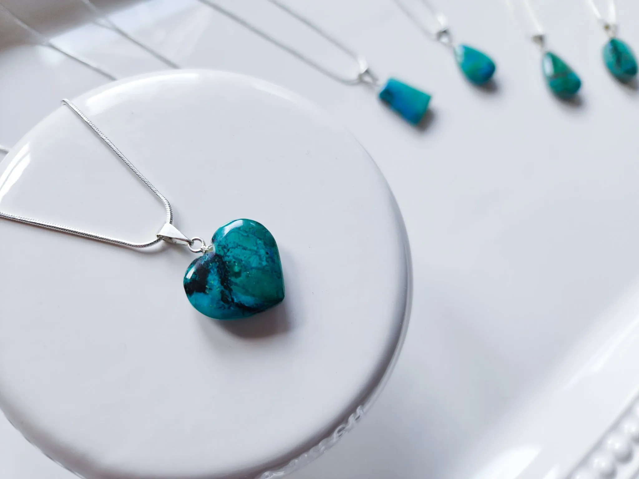 Chrysocolla Sterling Necklace || Peru