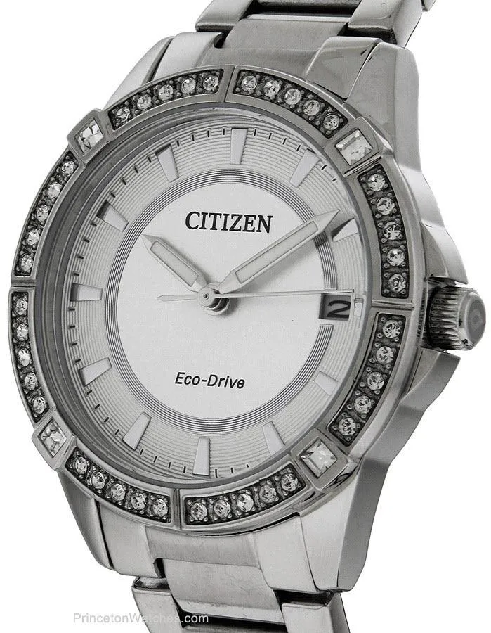 Citizen DRIVE POV Ladies Crystal Watch - Stainless Steel - Bracelet - Date