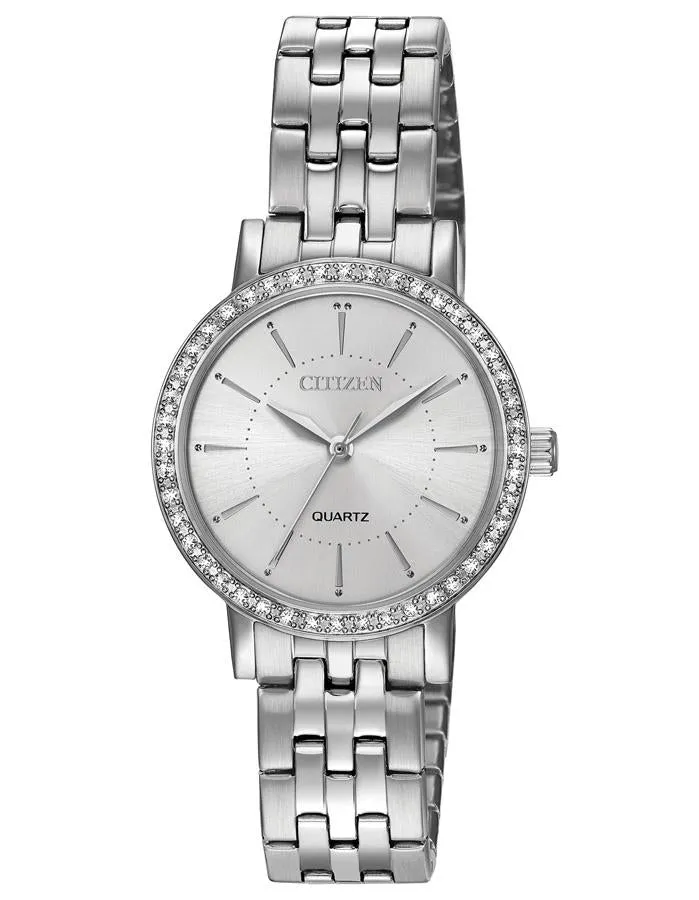 Citizen Quartz Ladies Watch - Stainless Steel - Crystal Bezel - Bracelet