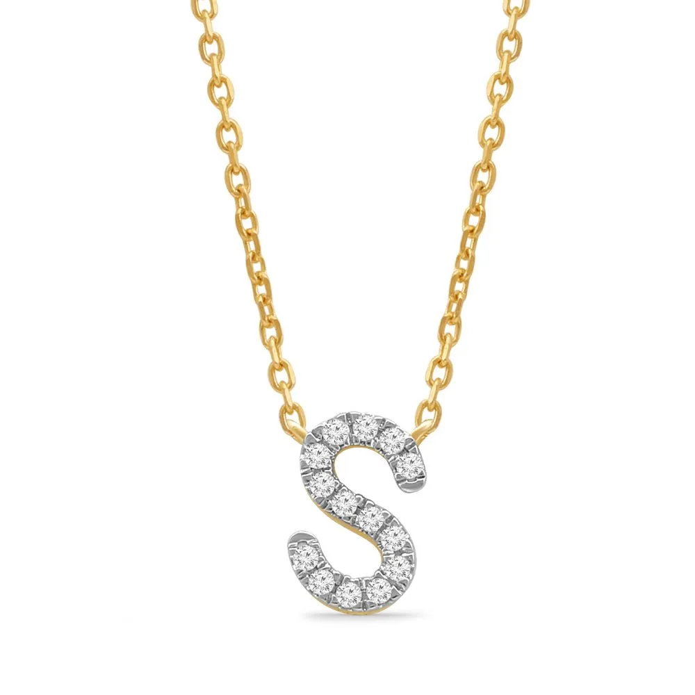 Classic Diamond Initial Charm Necklace