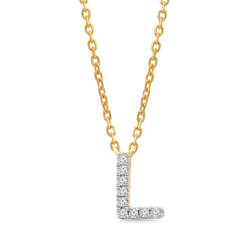 Classic Diamond Initial Charm Necklace