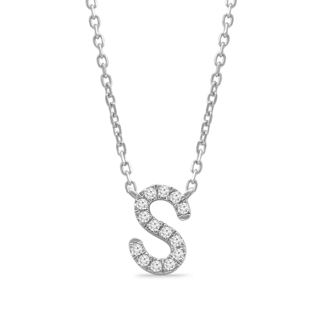 Classic Diamond Initial Charm Necklace