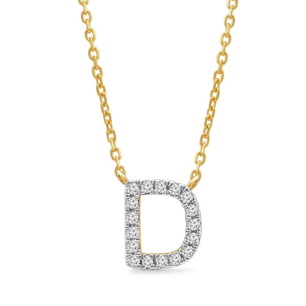 Classic Diamond Initial Charm Necklace