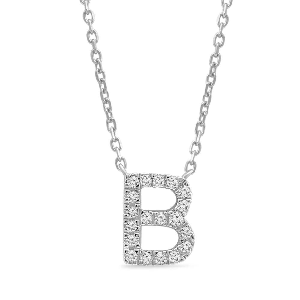 Classic Diamond Initial Charm Necklace