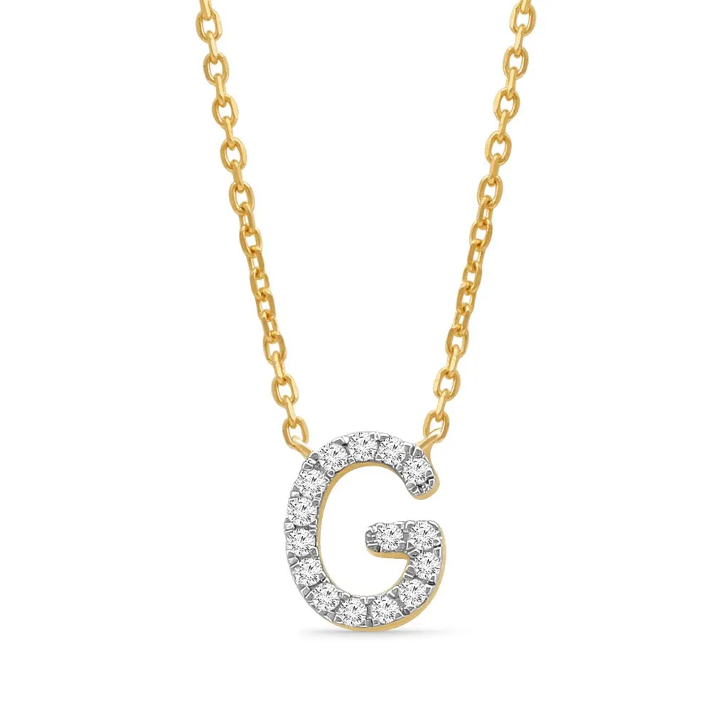 Classic Diamond Initial Charm Necklace