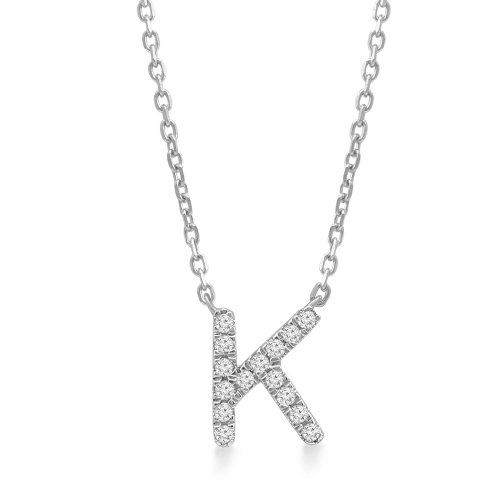 Classic Diamond Initial Charm Necklace