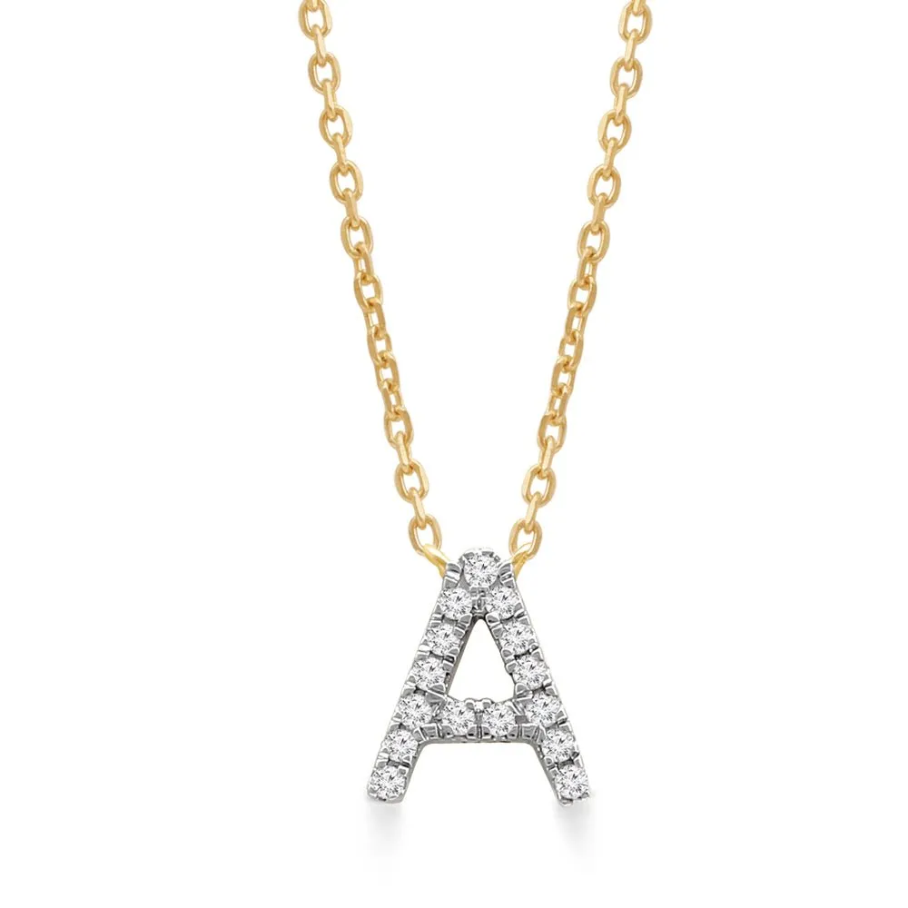 Classic Diamond Initial Charm Necklace