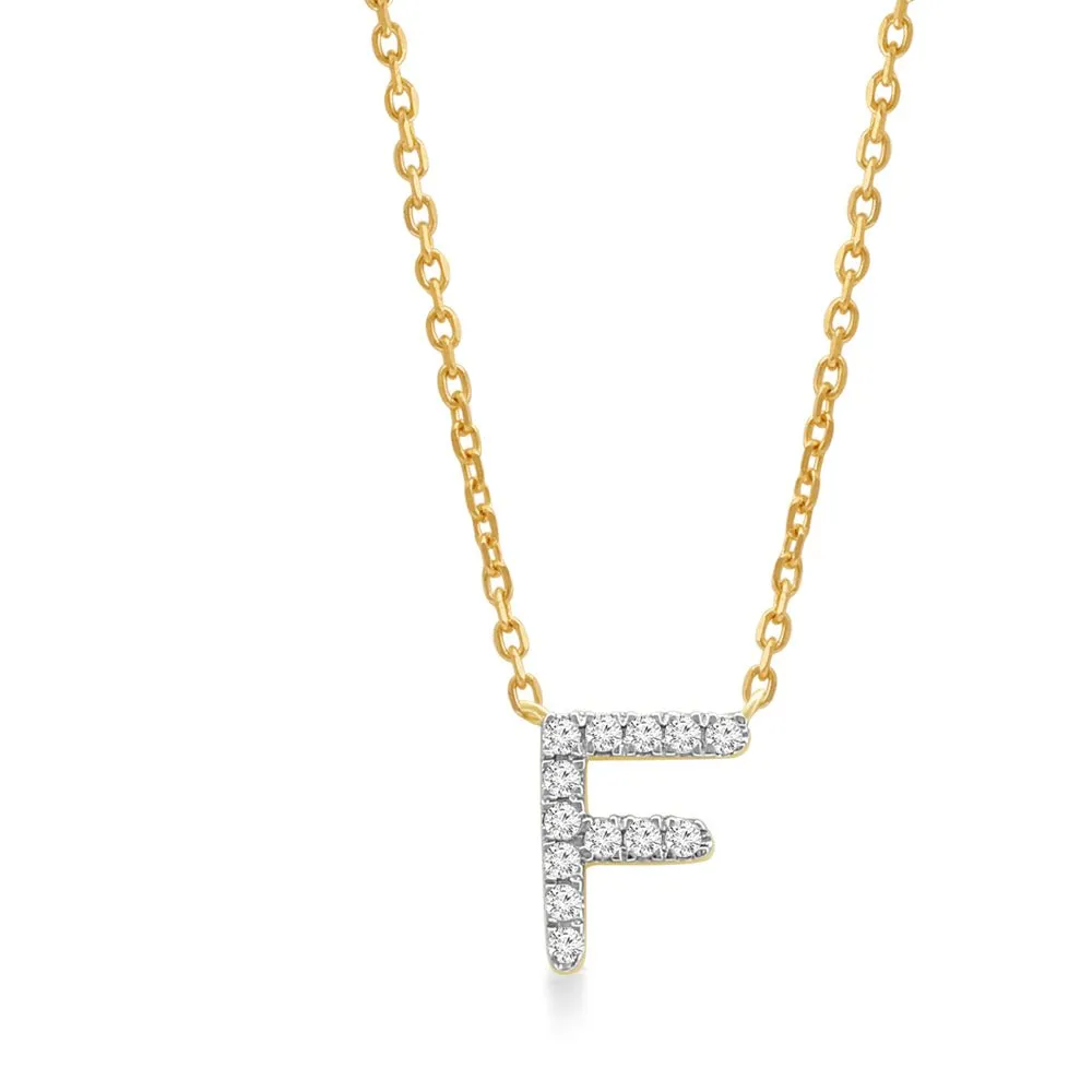 Classic Diamond Initial Charm Necklace