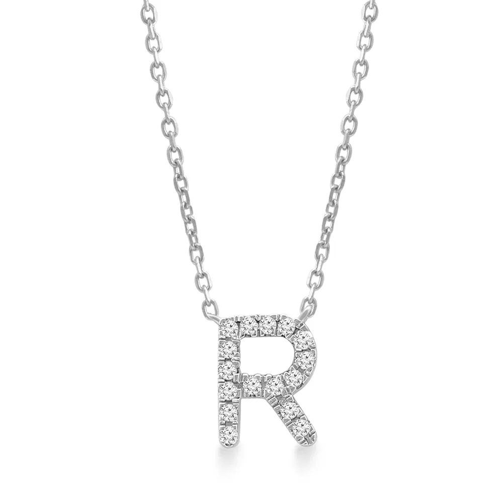 Classic Diamond Initial Charm Necklace