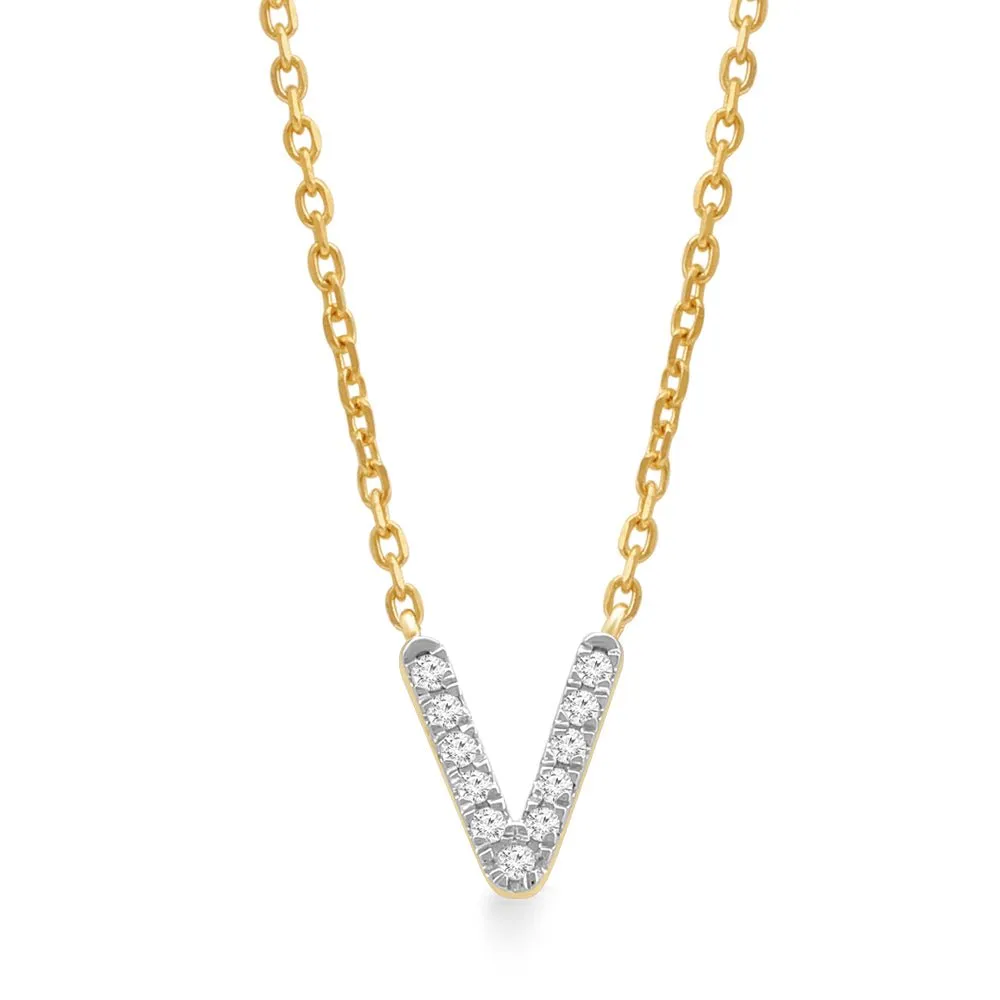 Classic Diamond Initial Charm Necklace