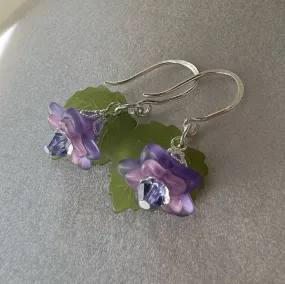 Clearance flower earrings (purple blossom)