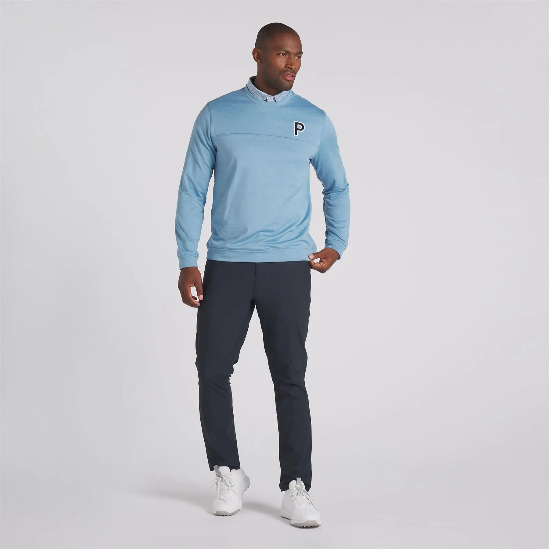 Cloudspun Patch Crew Neck Sweatshirt Blue Heather - SS24