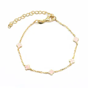 Clover Multi Mini Gold Enamel Bracelet