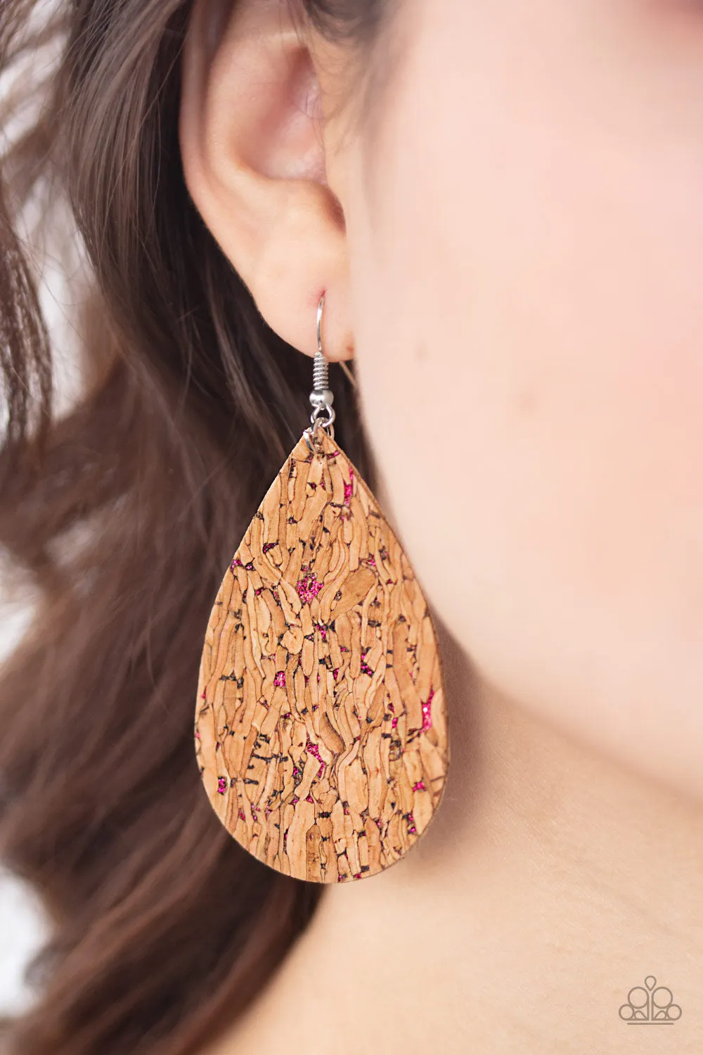 CORK It Over - Pink Paparazzi Earring