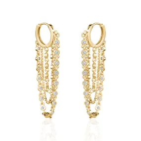 CRYSTAL BEZELCHAIN EARRINGS