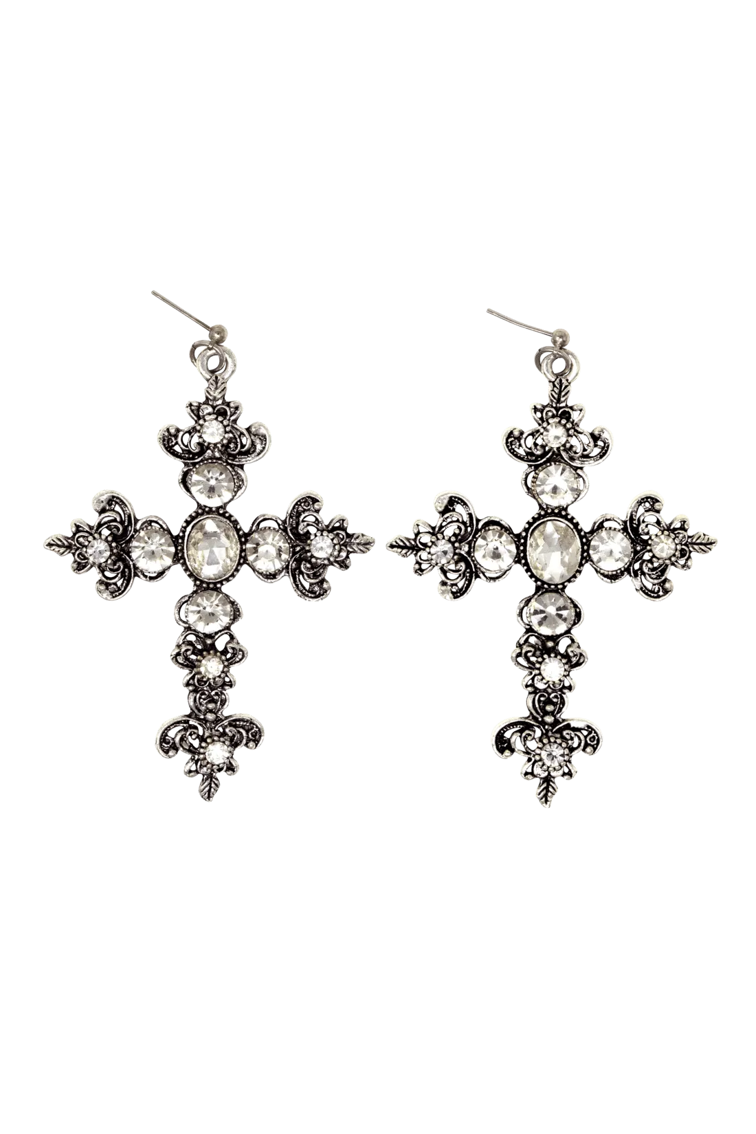 CRYSTAL CROSS EARRINGS