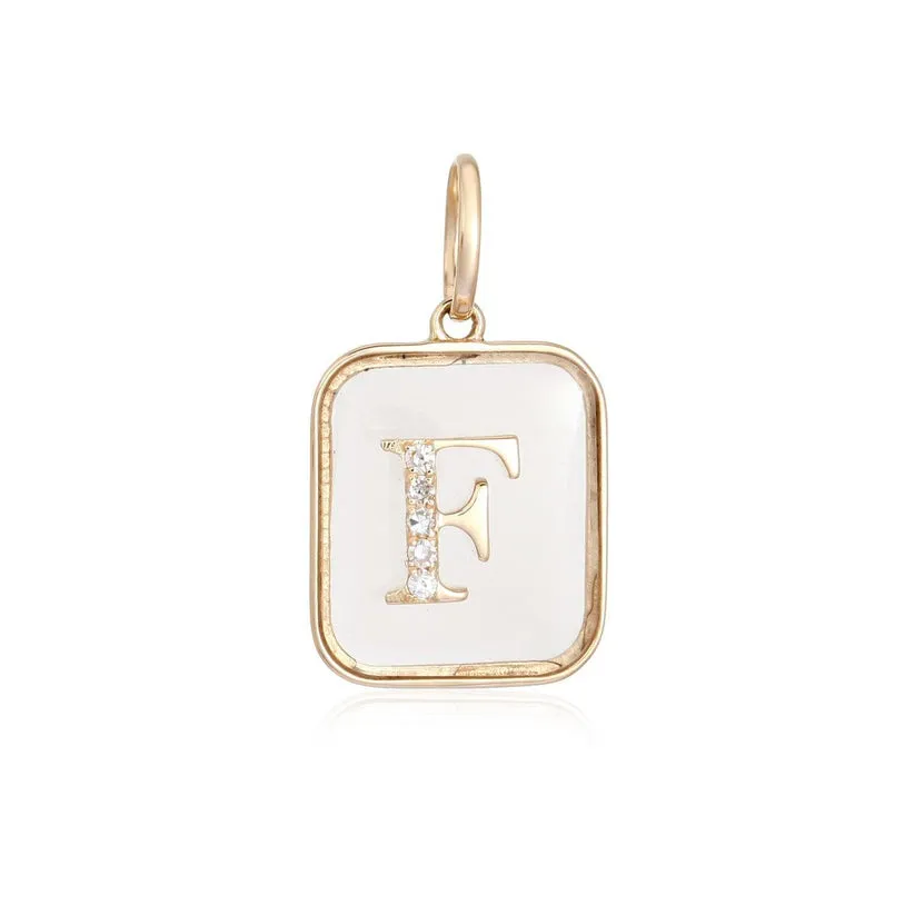 Crystal Diamond Initial Pendant Necklace