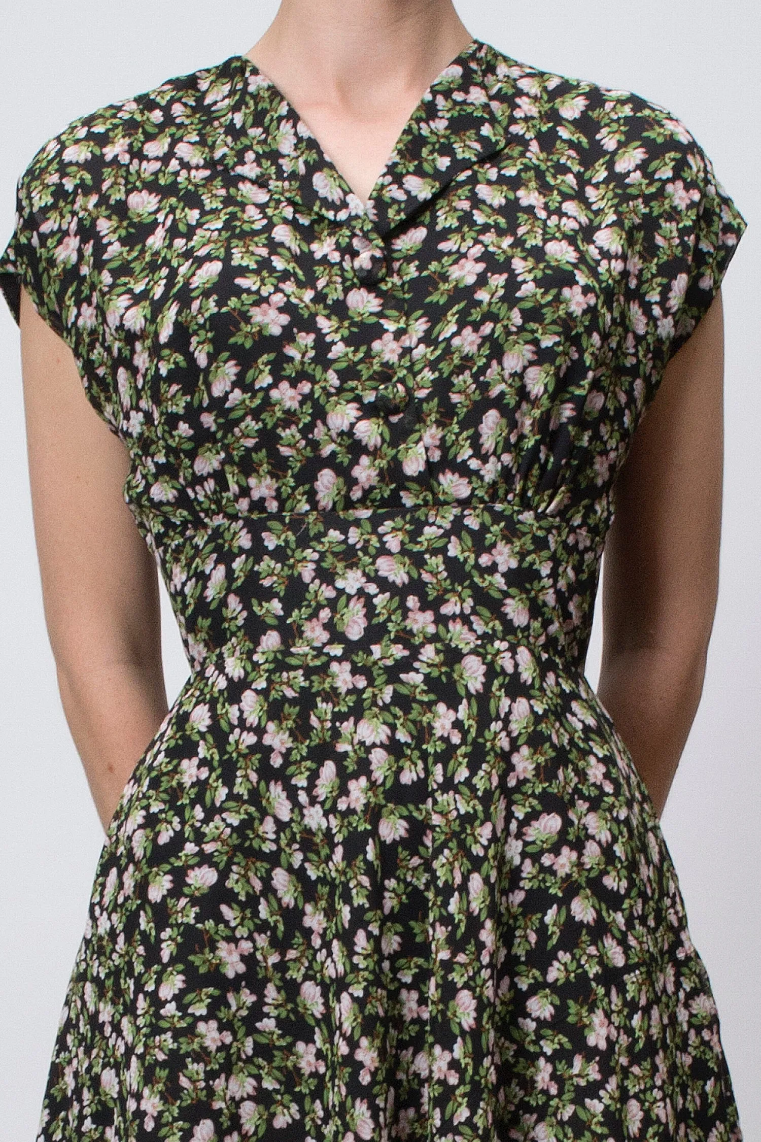 Dakota Black & Green Floral Dress