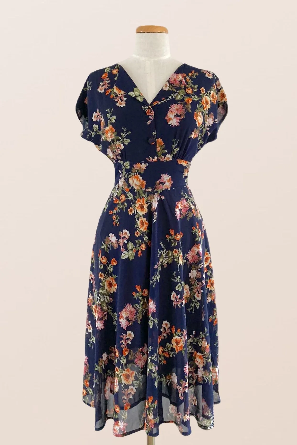 Dakota Navy / Orange Floral Dress