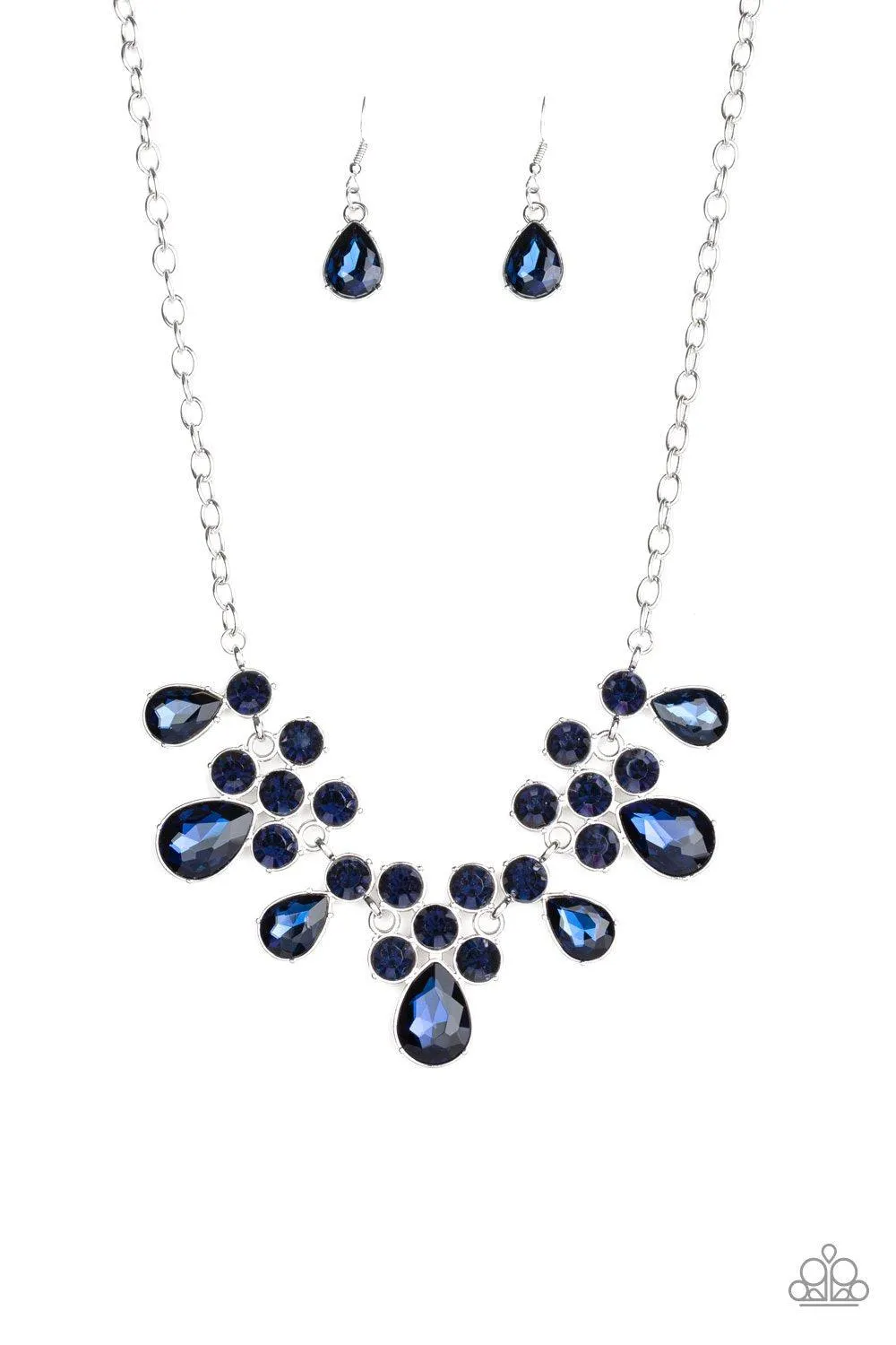 Debutante Drama Sapphire Blue Rhinestone Necklace - Paparazzi Accessories