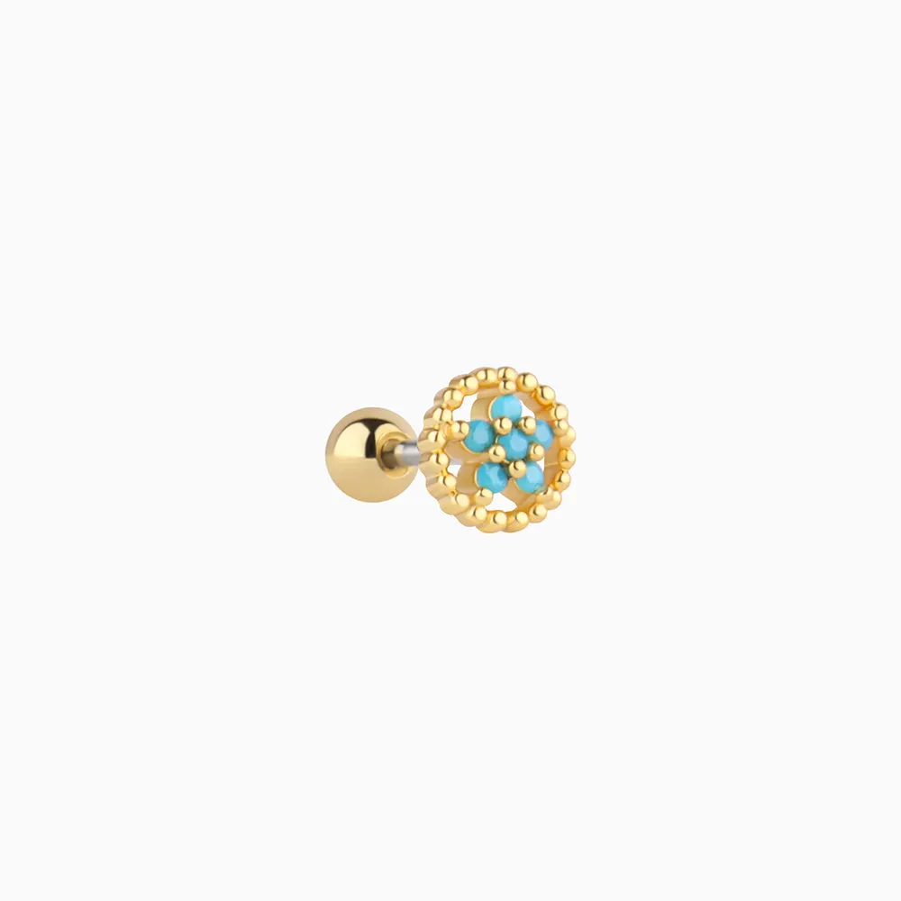 Delicate Turquoise Flower Stud