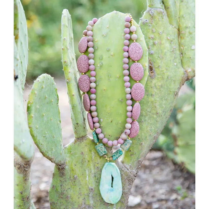 Desert Sunrise Mint Quartz Necklace